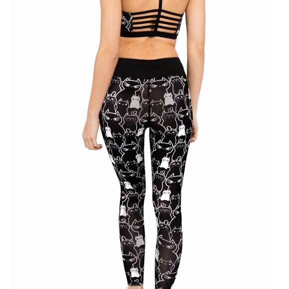 Authentic NewBreed x Iron Fist Stacked Cats Yoga Leggings- Brand New from 2015 - Picture 2 of 3